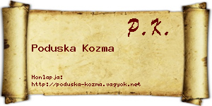 Poduska Kozma névjegykártya